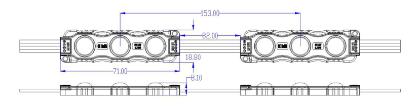 RGB LED module Dimension Drawning