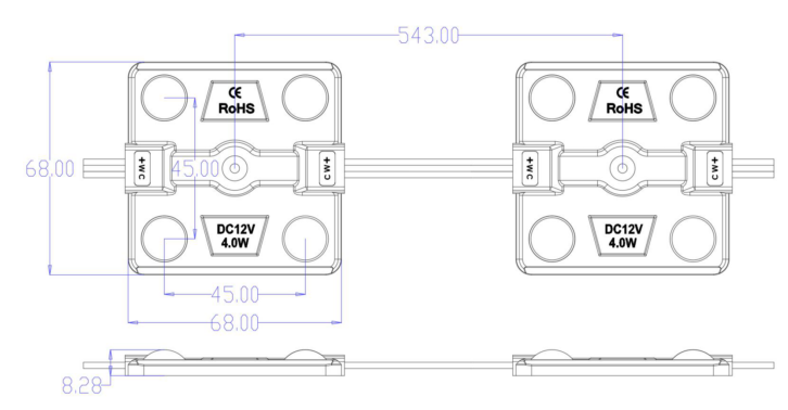 CCT LED模块尺寸图