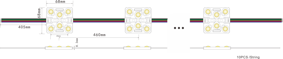 RGB led module dimension