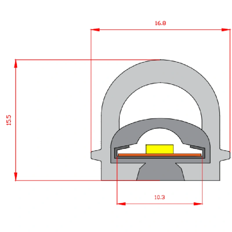 Dimension Drawning of None LED Strip