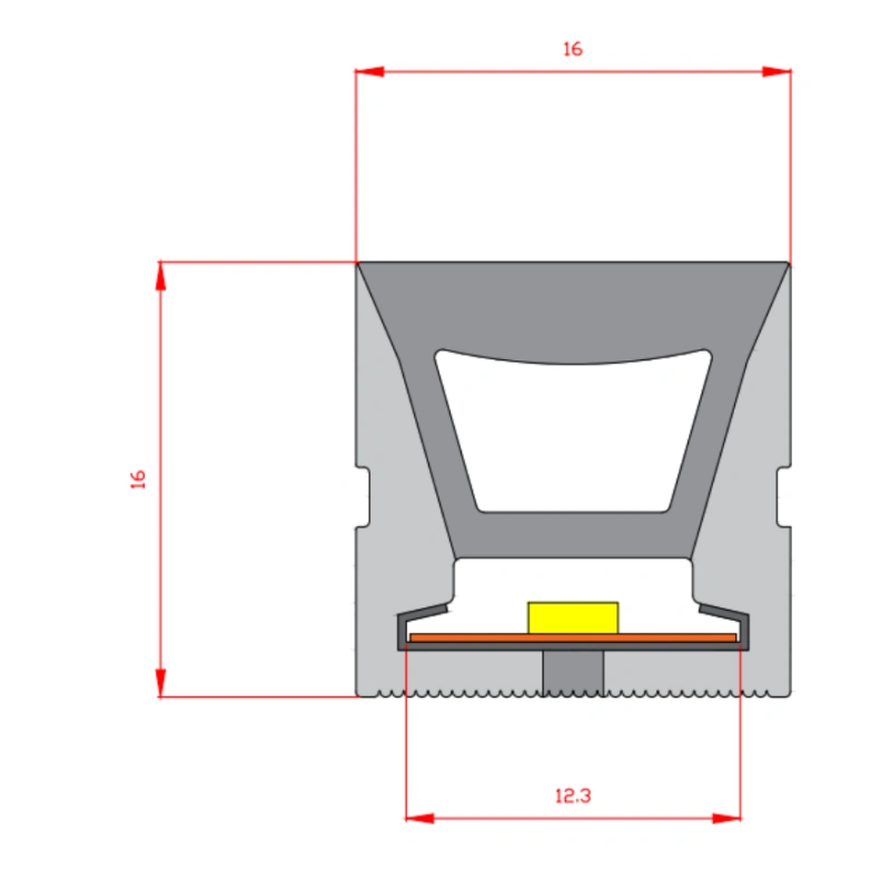 Dimension Drawning of None LED Strip