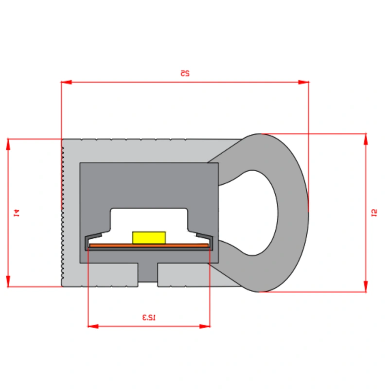 Dimension Drawnoing of None LED Strip