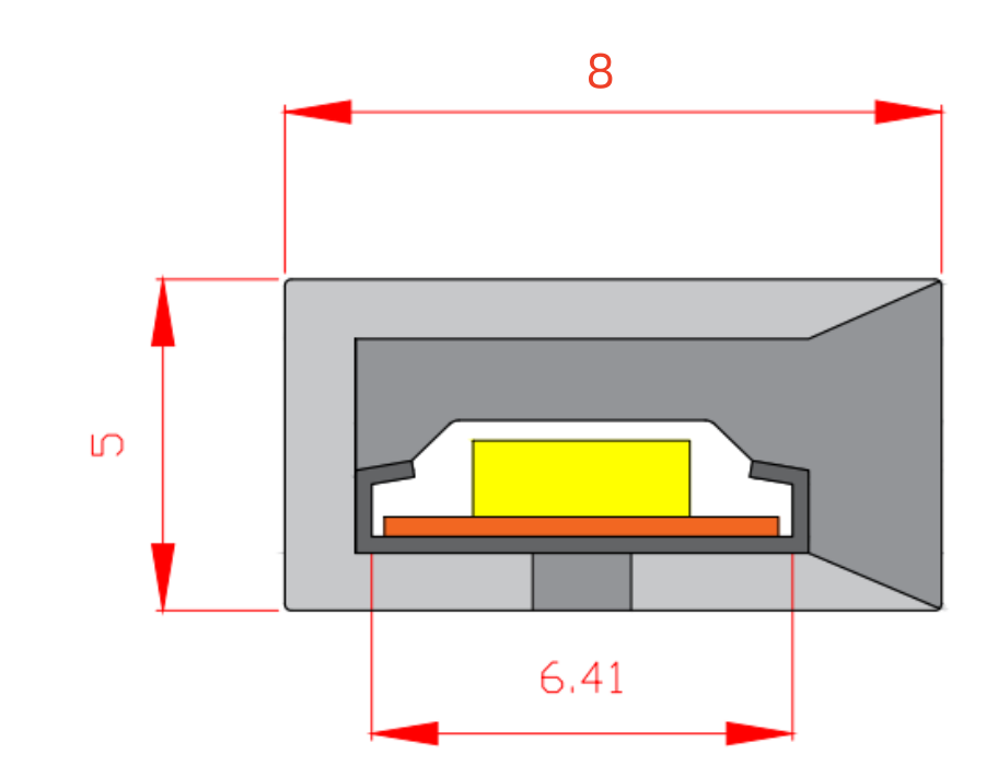 Dimension Drawning of None LED Strip