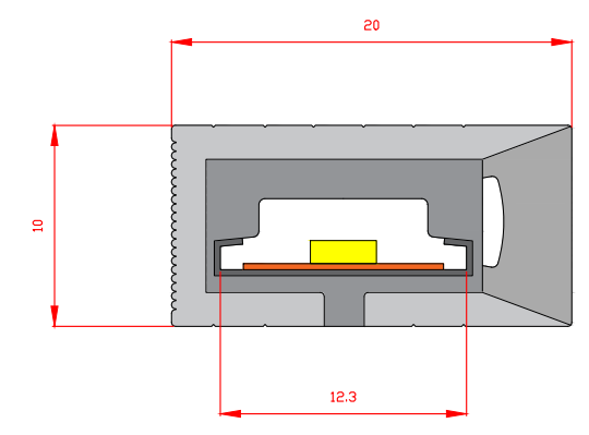 Dimension Drawning of None LED Strip