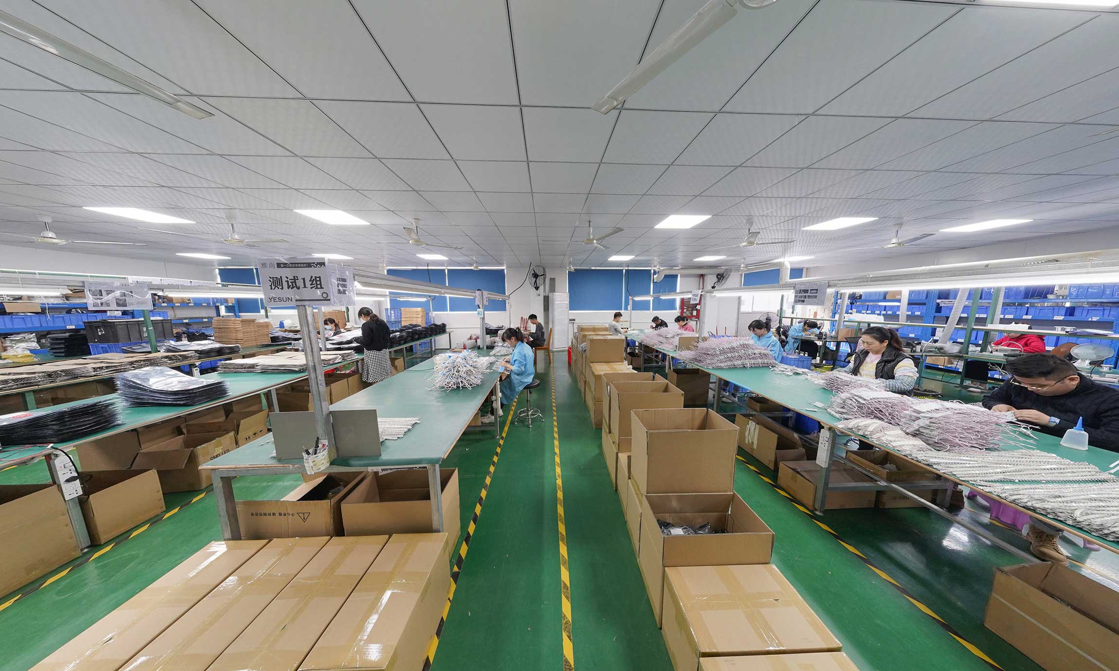 YS-RSD2385TW18 CCT Dimmable LED Strip Lights assembly workshop QC process