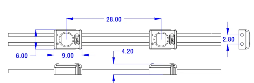 High Efficiency SMD2835 LED Module Dimensions