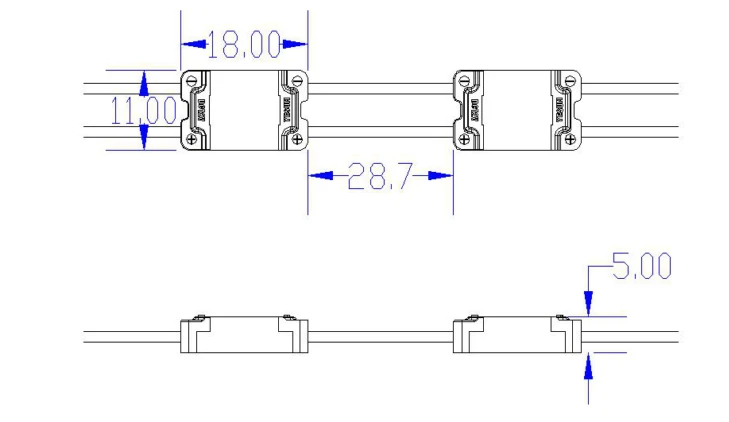 YS-M08X31 3-Sided LED Module Dimensions