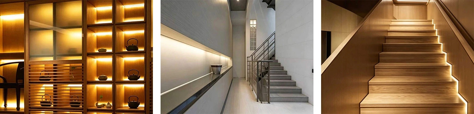 LED Strip Light Applications: Cabinet, Shelf & Staircase Lighting