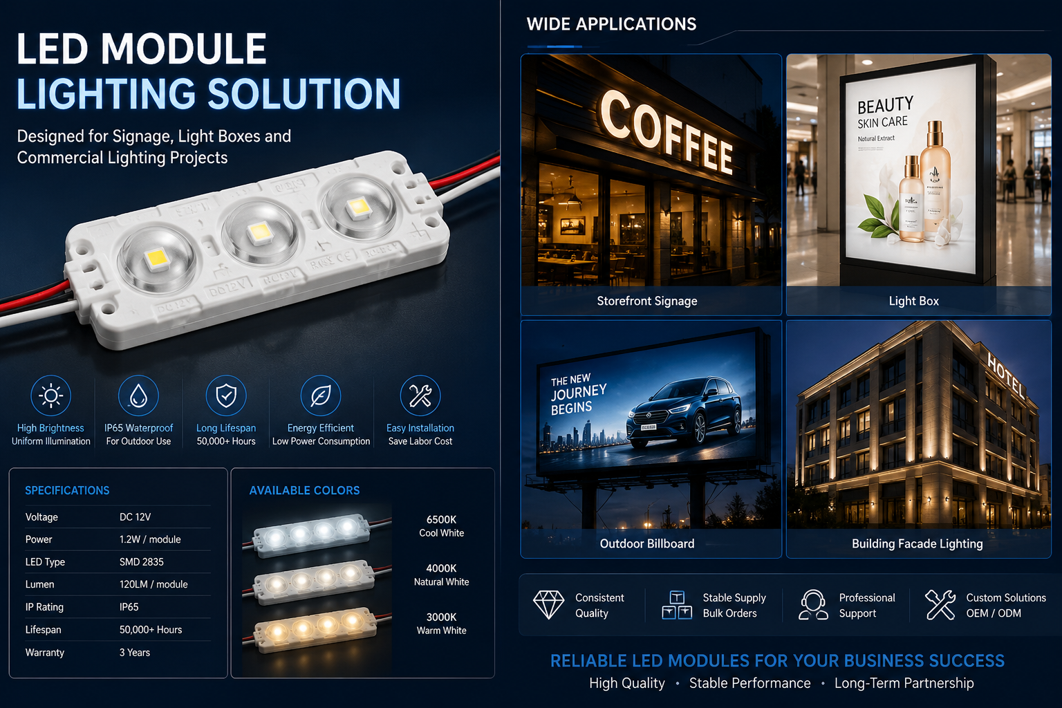 LED Module Wholesale Supplier for Signage, Retail and Large-Scale Commercial Projects LED Module Wholesale Supplier for Signage, Retail and Large-Scale Commercial Projects