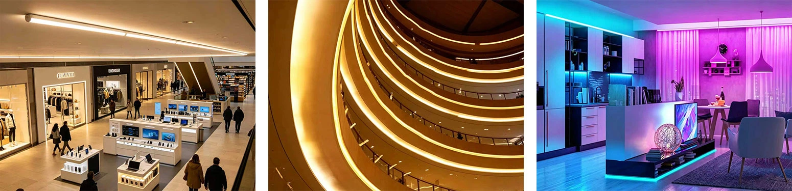 Ultra-narrow LED strip lights applications for Home, cabinet, display, Auxiliary lighting, troffer lighting, contouring