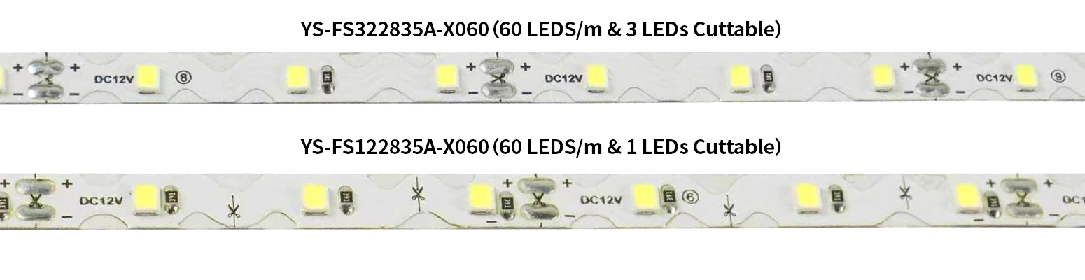 YS-FS322835A-X060 S Shape 60LEDS/m LED Strip Lights Close up