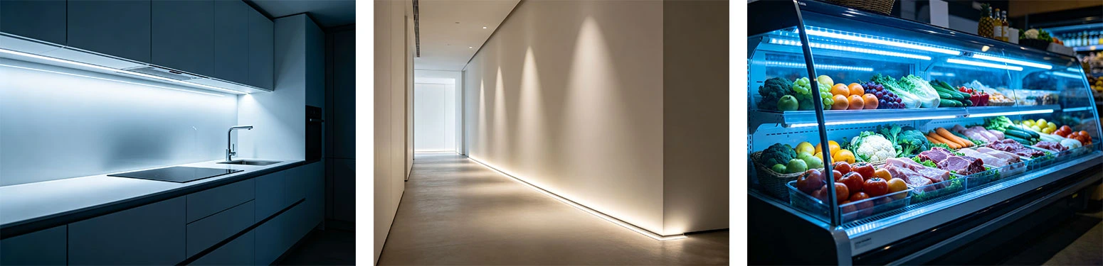 COB LED Strip Practical Application for Kitchen, Corridor and Showcase Cooler