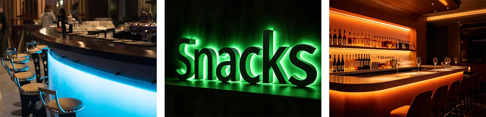 Side Emitting RGB COB LED Strip Commercial Lighting Bar Sign Counter Application