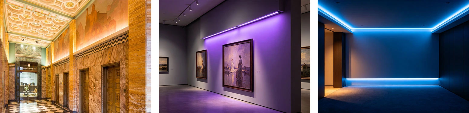 RGB COB LED Strip Light Commercial Ambient Lighting Gallery Hotel Corridor Application