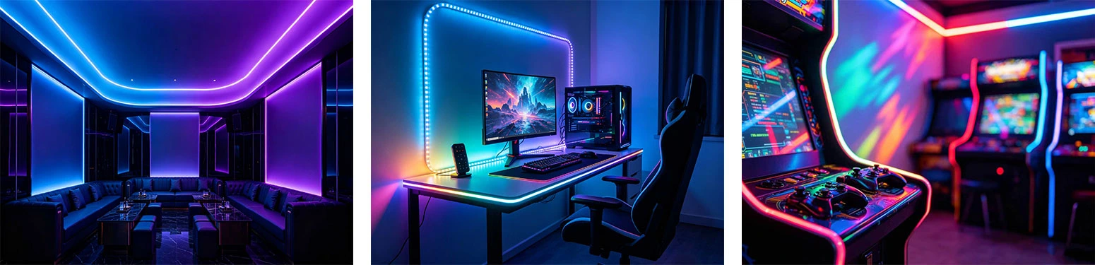 Светодиодная лента RGB COB с боковым излучением для караоке, игровых комнат и аркадных залов.