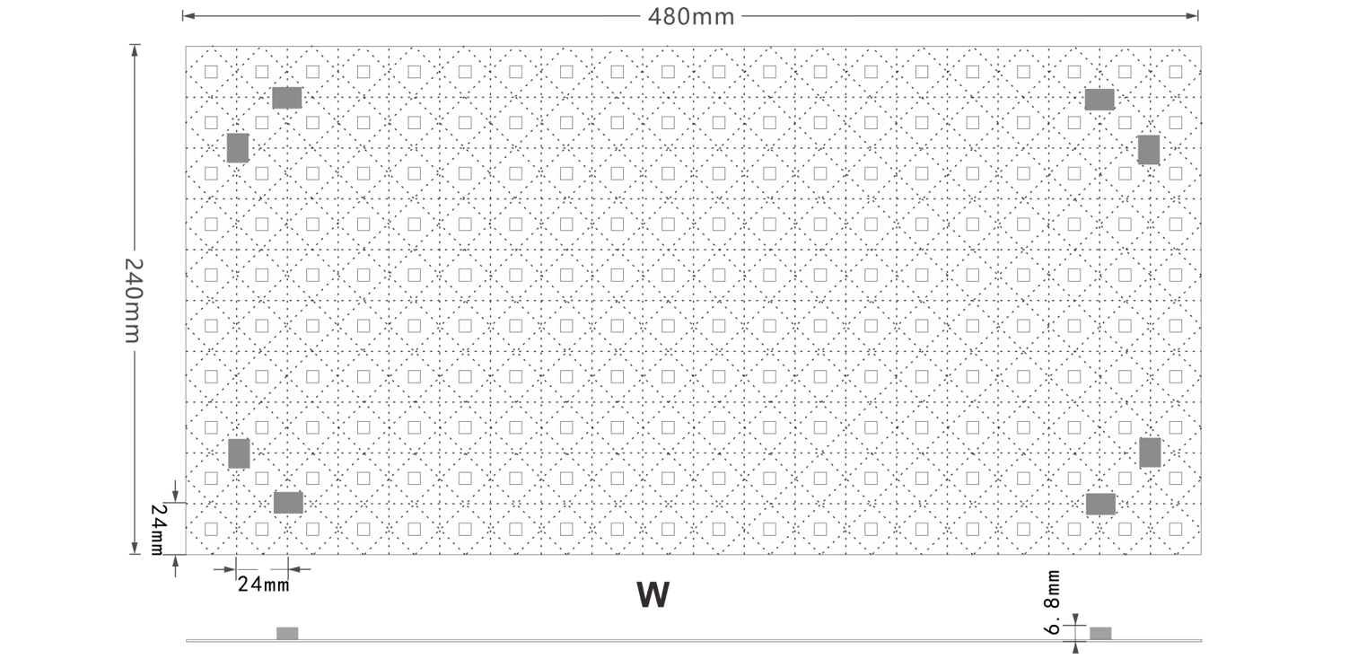 200LEDs LED Backlight Sheet Size Specification 480x240mm
