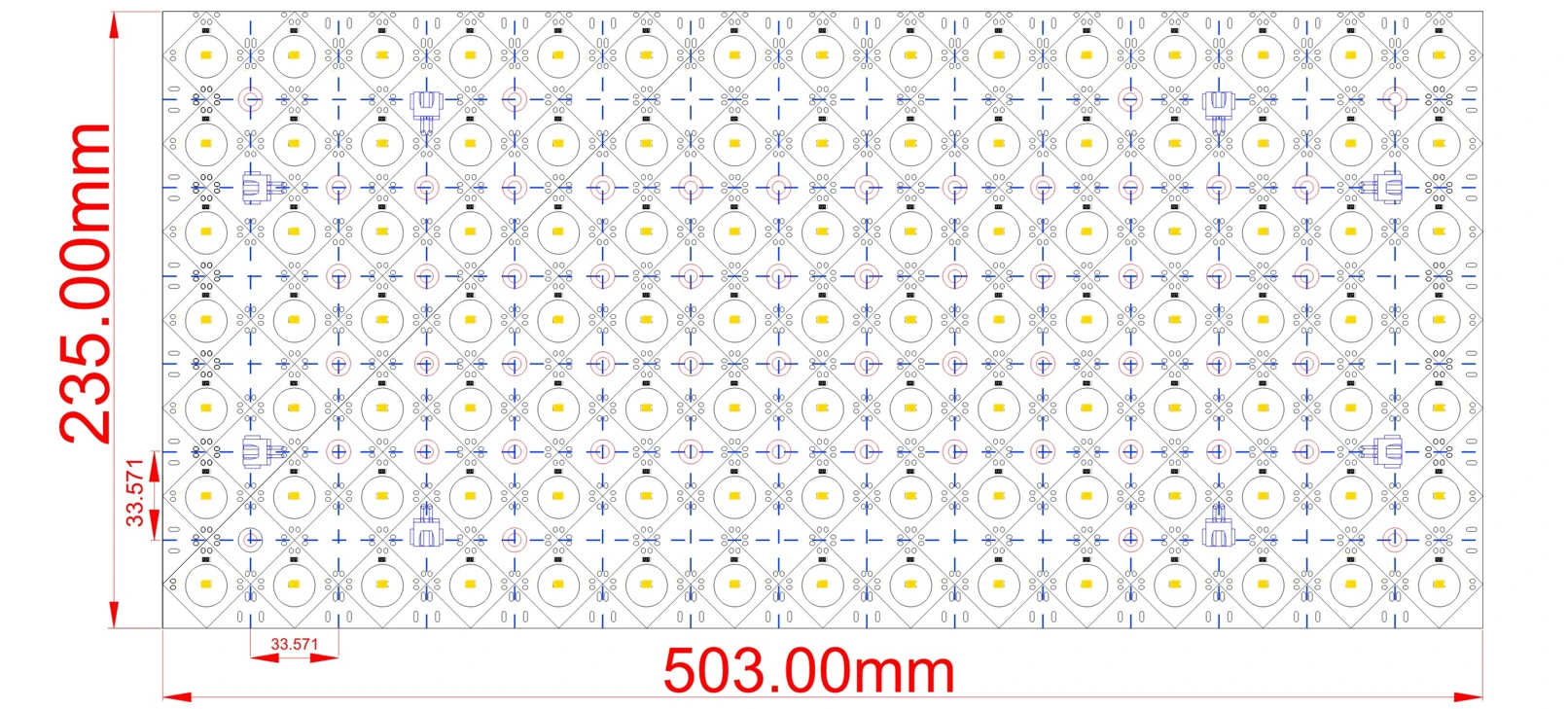 Flexible LED Light Sheet with Lens Dimensions 503x235mm