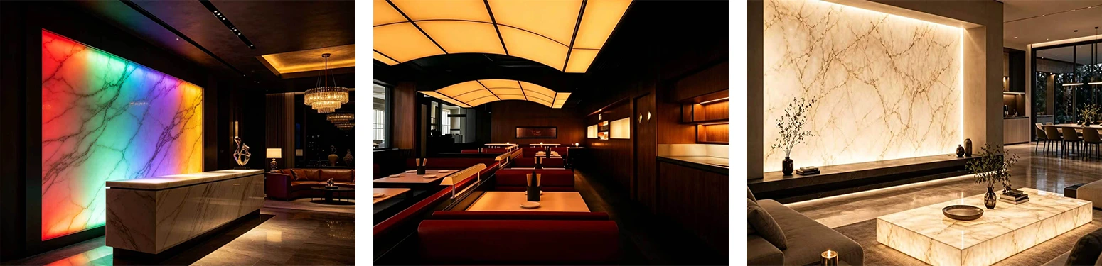 Recommended Applications of RGBW LED Backlight Sheet for Backlit Stone & Ceilings