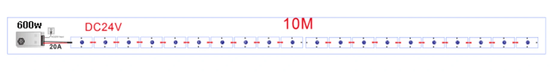 DC24V 10M Long Cascade LED Light Sheet wiring diagram