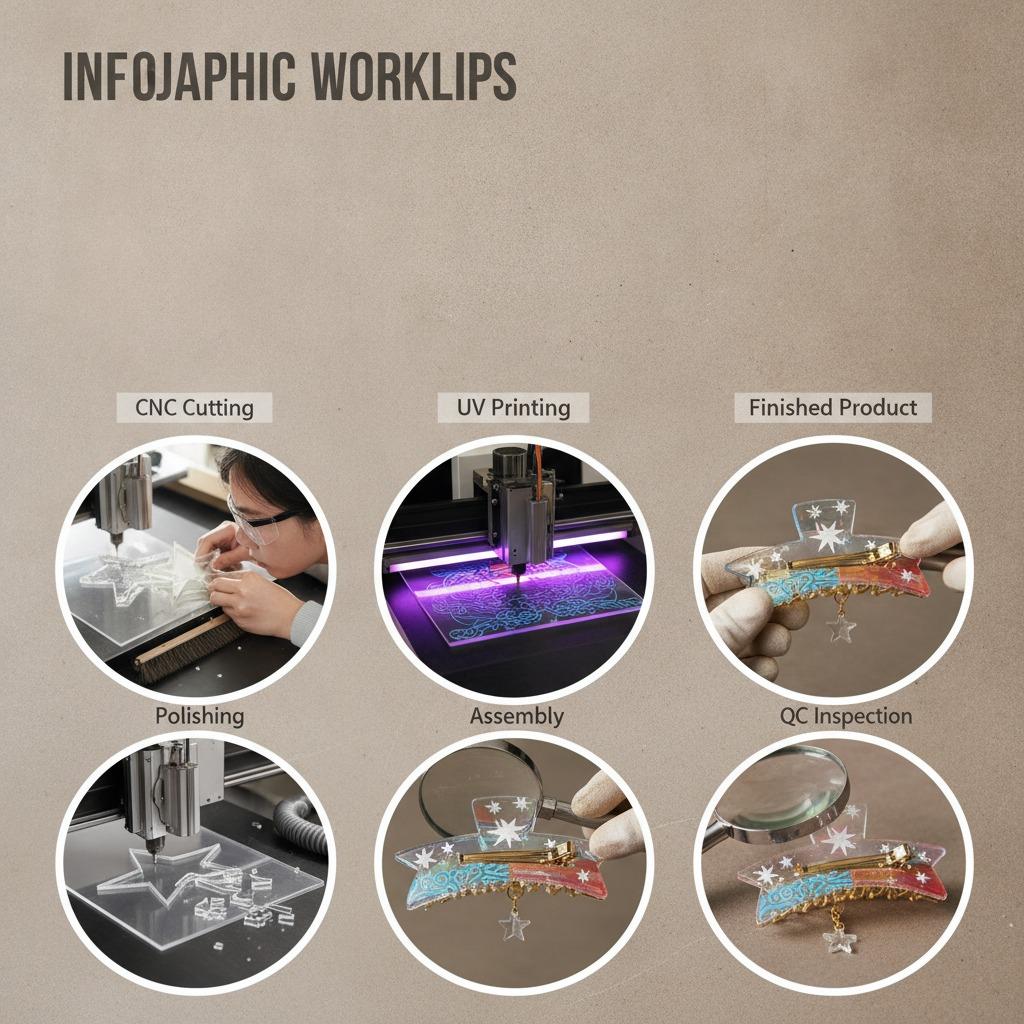 how acrylic hair clips are made