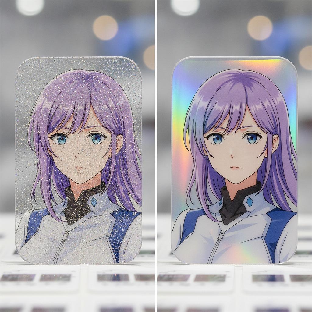 glitter vs holographic acrylic