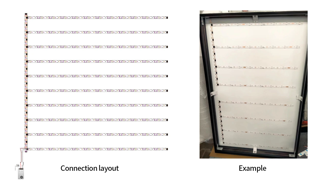 Diffused LED Backlight Bar Wiring Diagram & Installation Layout Guide