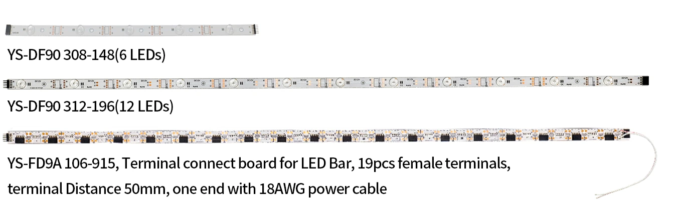 YS-DF90 Diffused LED Backlight Bar & YS-FD9A Terminal Connect Board