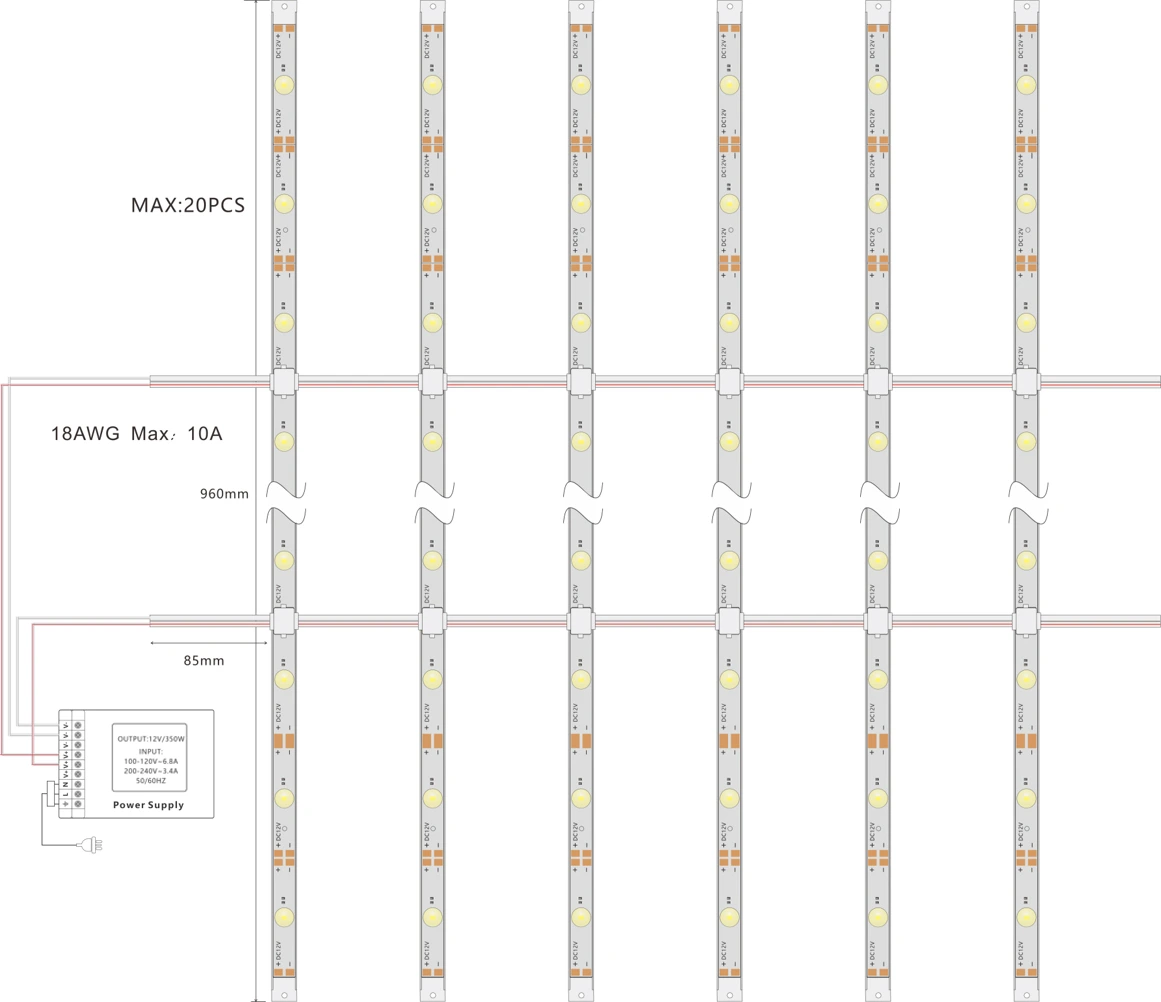 Waterproof Shutter LED Backlight Bar Wiring & Installation Guide