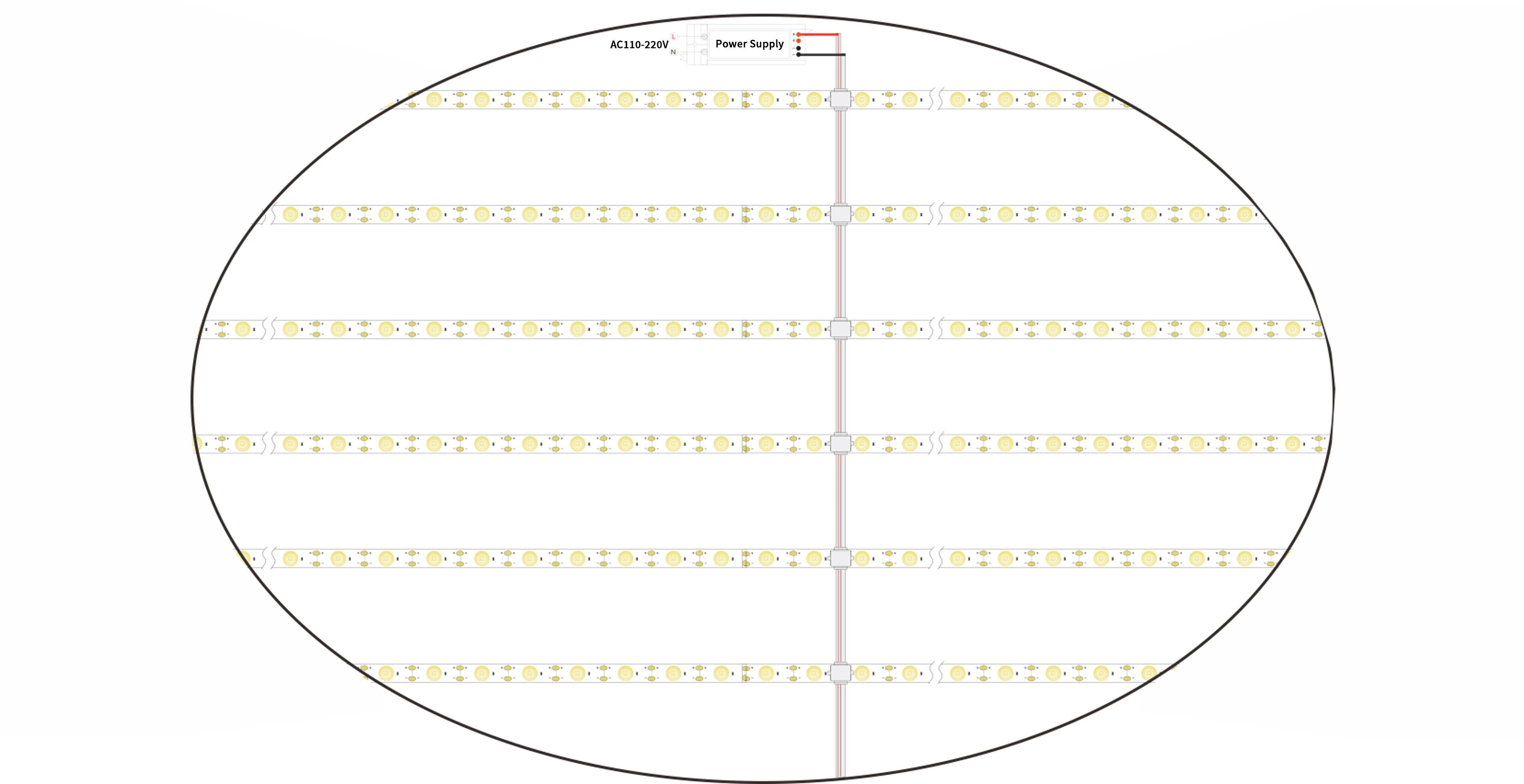 Flexible Shutter LED Strip Light Wiring & Installation Diagram