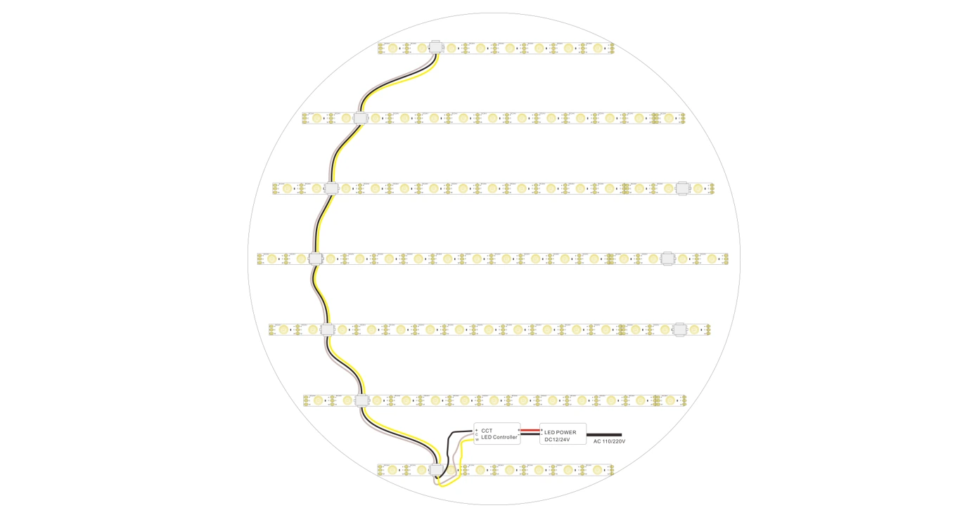 CCT Flexible Shutter LED Strips Wiring Diagram & Installation Guide