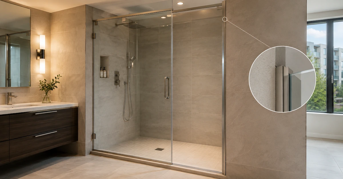 Shower door system for uneven walls