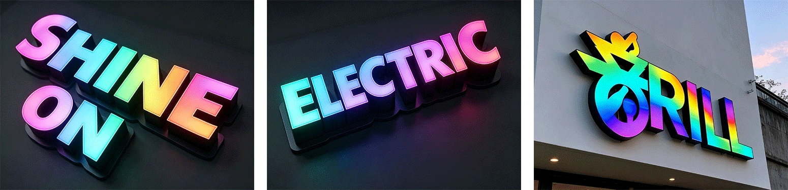 Addressable RGB mini LED module applications for illuminated channel letters and signage
