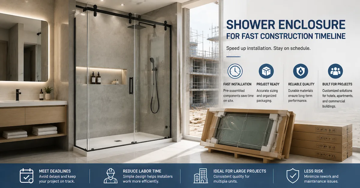 Shower enclosure for fast construction timeline
