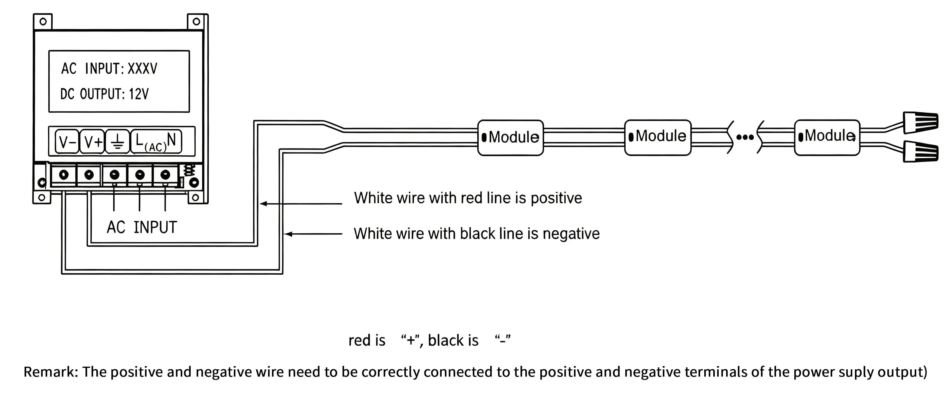 12V DC 3-LED Backlight Module Wiring Diagram & Installation Guide