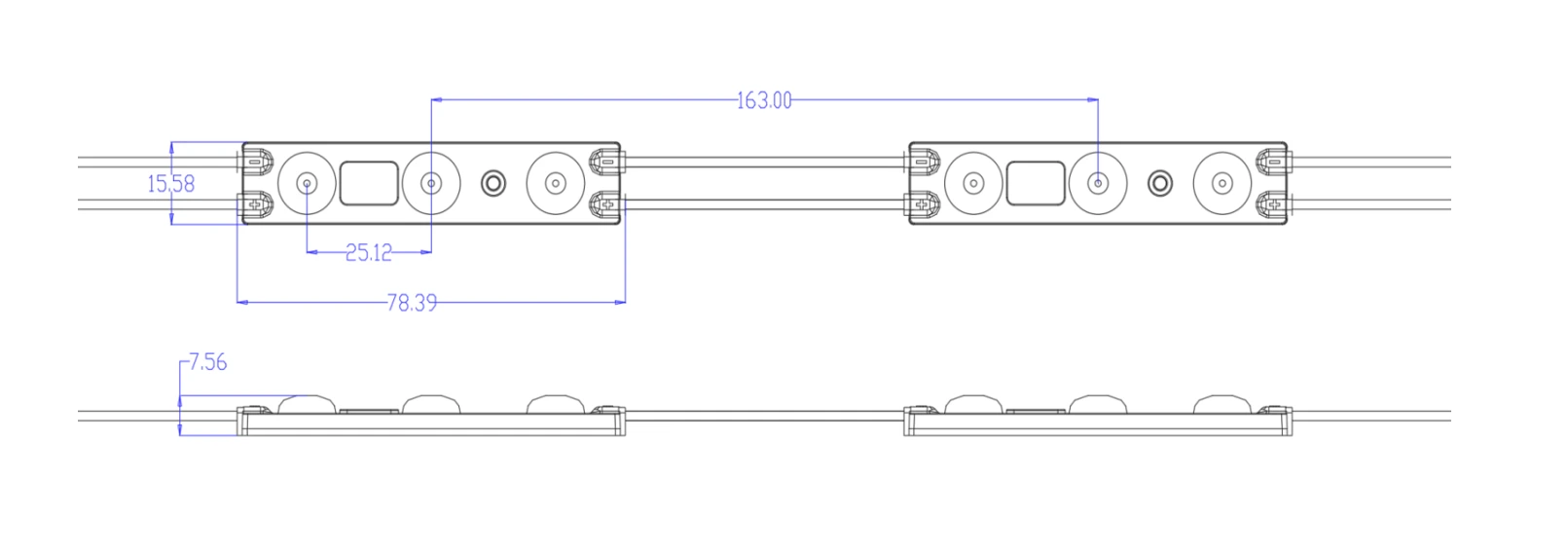 YS-MB6331 3LED LED Backlight Module Dimensions (mm)