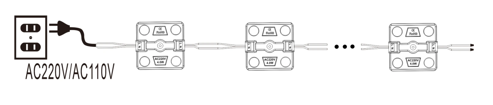 AC110V AC220V cascade connection guide high voltage LED module