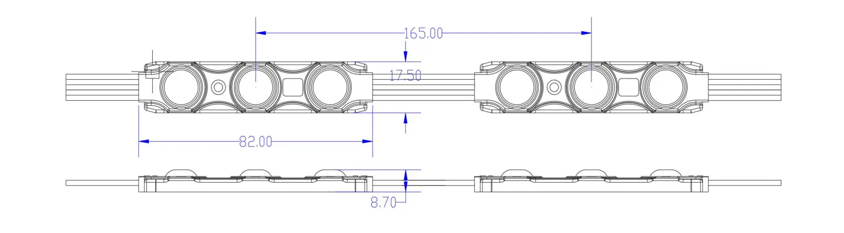 1. `SMD5050 3-LED RGBW LED Module Dimensional Drawing`