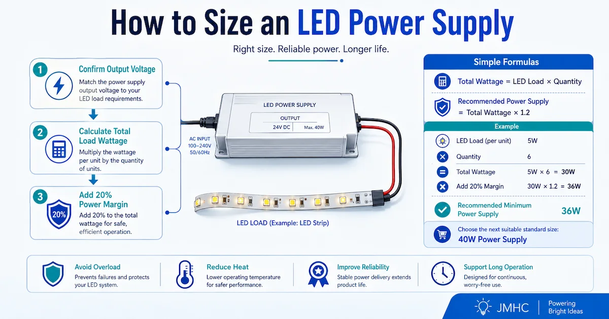 LED power supply sizing guide