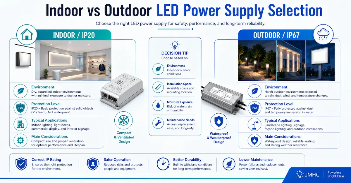 Indoor outdoor LED power supply