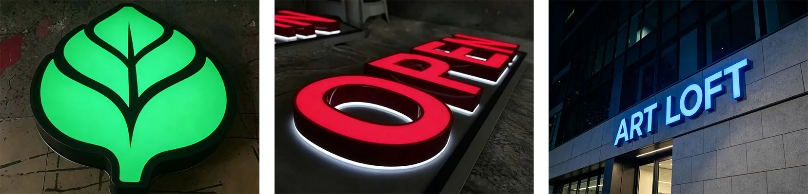6‑LED RGB LED Module application for channel letter signage backlighting
