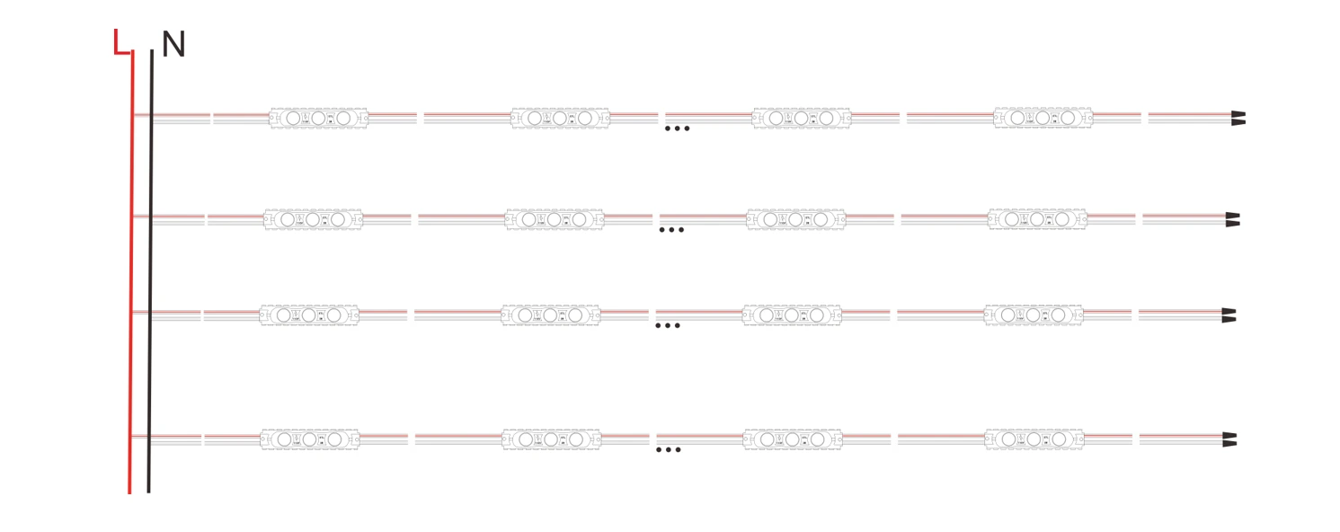 High Voltage White LED Module Parallel Wiring Diagram & Installation Guide
