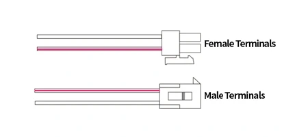 male and female terminals connector