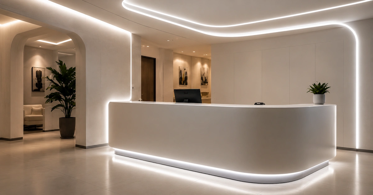 Soluciones de iluminación LED de neón para recepción