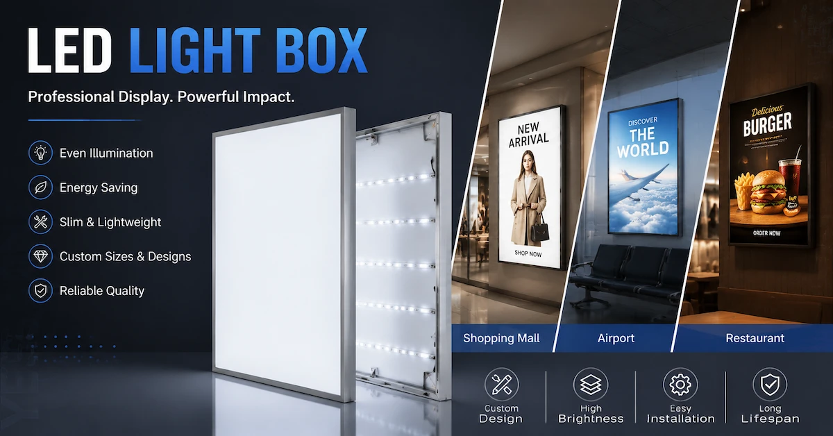Fournisseur de caissons lumineux LED pour la vente au détail