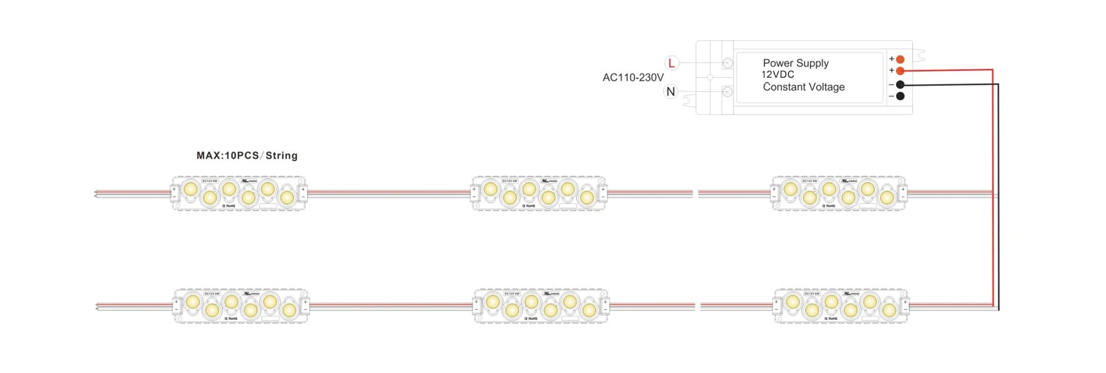 6-LED SMD2835 High Brightness LED Module Wiring & Installation Guide