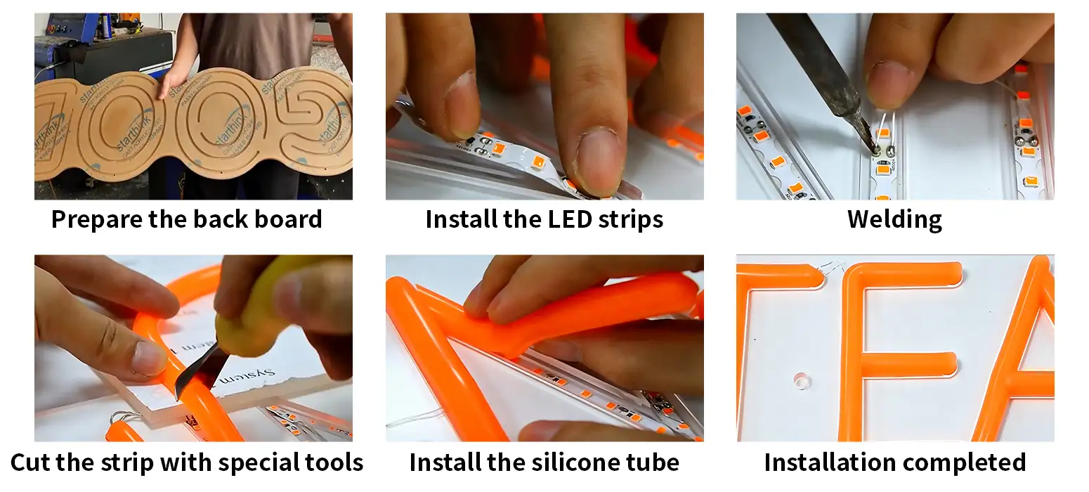 Backboard groove, soldering and silicone tube installation