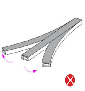 Do Not Bend the Strip Sideways