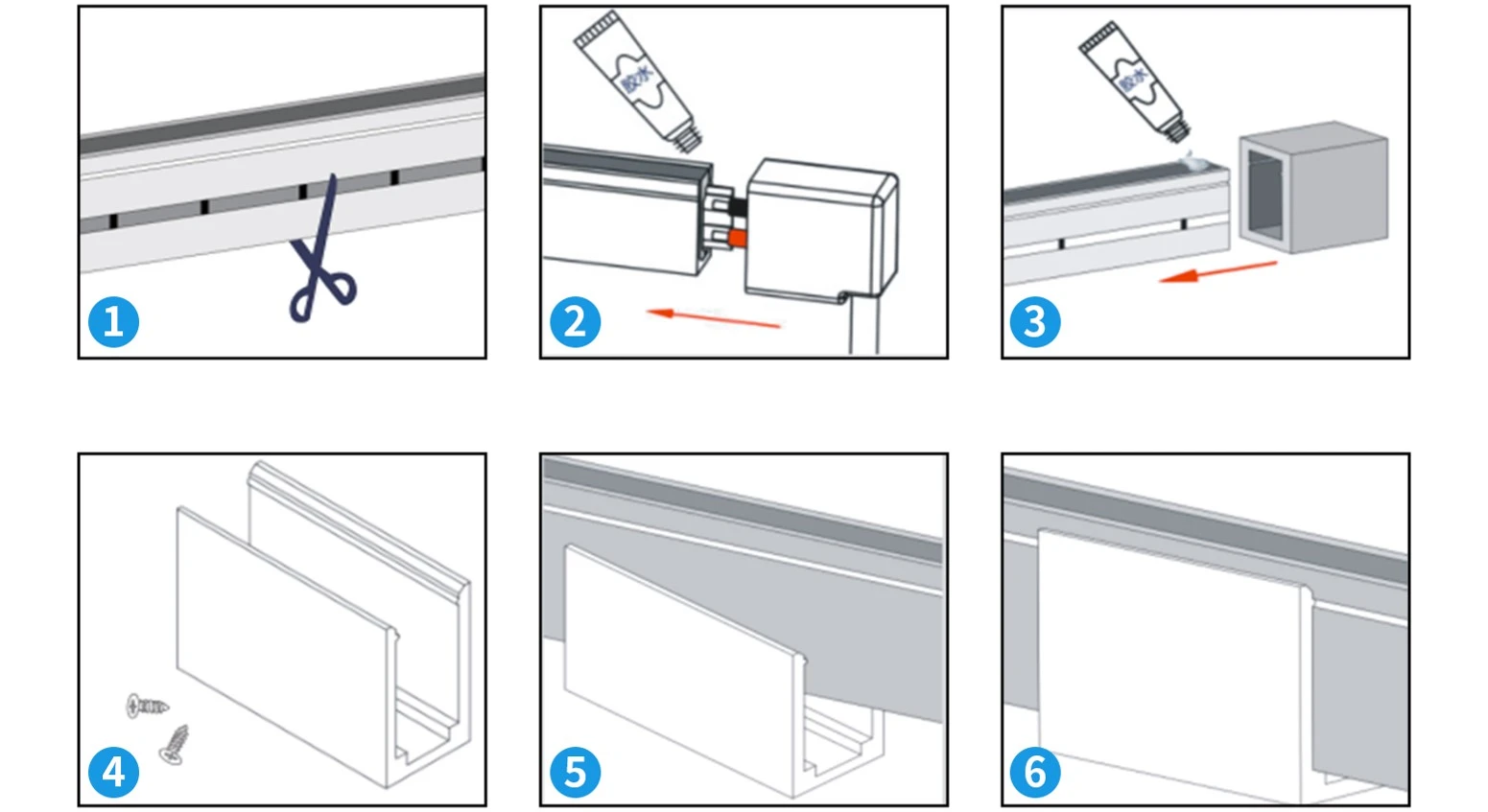 Installation Steps for Cuttable Neon Flex LED Strip