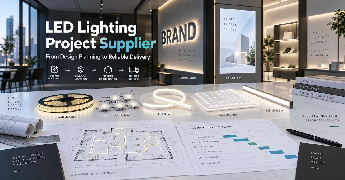 LED Lighting Project Supplier for Commercial Signage and Retail Rollouts: How to Control Design, Quality, and Delivery