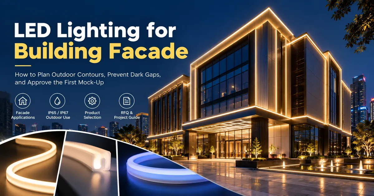 LED Lighting for Building Facade: How to Plan Outdoor Contours, Prevent Dark Gaps, and Approve the First Mock-Up